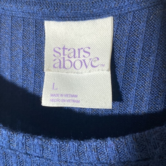 Women's Stars Above Navy Sleeveless Ribbed Waffle Tank Large - Picture 4 of 9